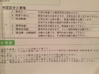 検査結果の写真