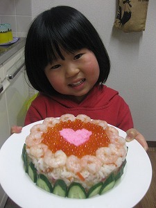 ちらし寿司ケーキの写真