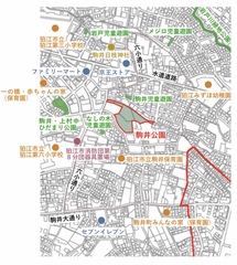 駒井公園の開園予定場所の地図