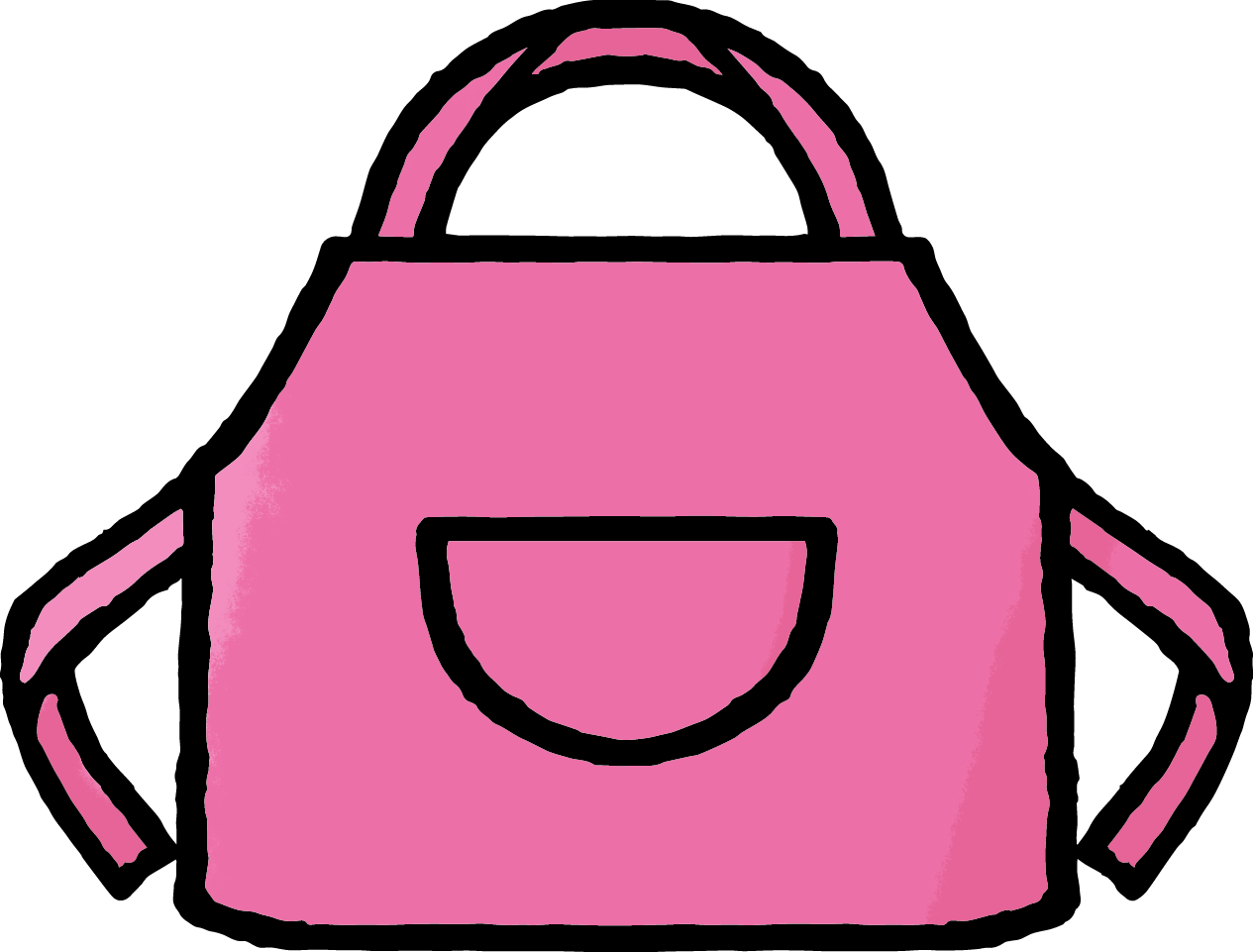 ピンク色のエプロン